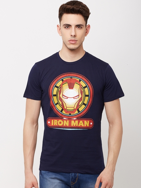 

Free Authority Men Navy Blue Iron Man Printed Round Neck T-Shirt