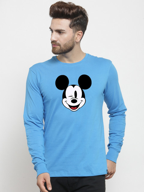 

Friskers Men Turquoise Blue Printed Round Neck T-shirt