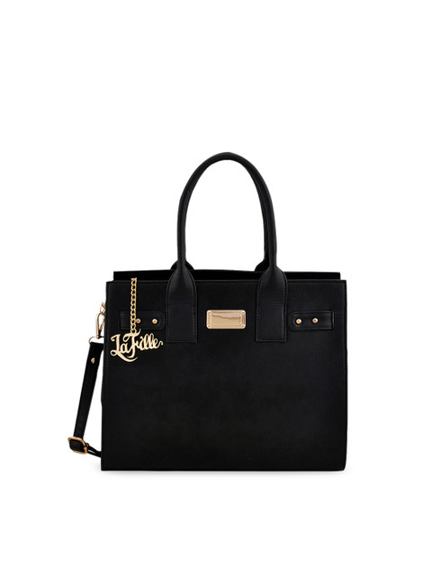 

LaFille Black Solid Handheld Bag
