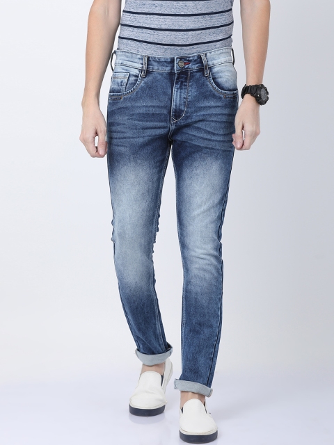 

STATLEY Men Blue & Off-White Slim Fit Mid-Rise Clean Look Jeans