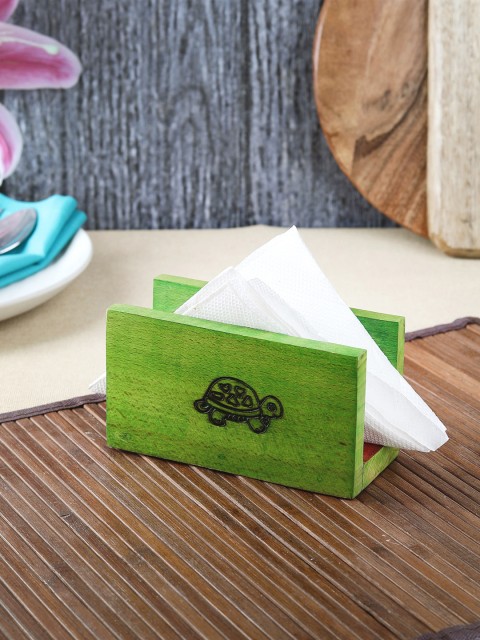 

VarEesha Green Printed Wooden Tissue Holder