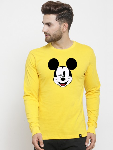 

Friskers Men Yellow Printed Round Neck T-shirt