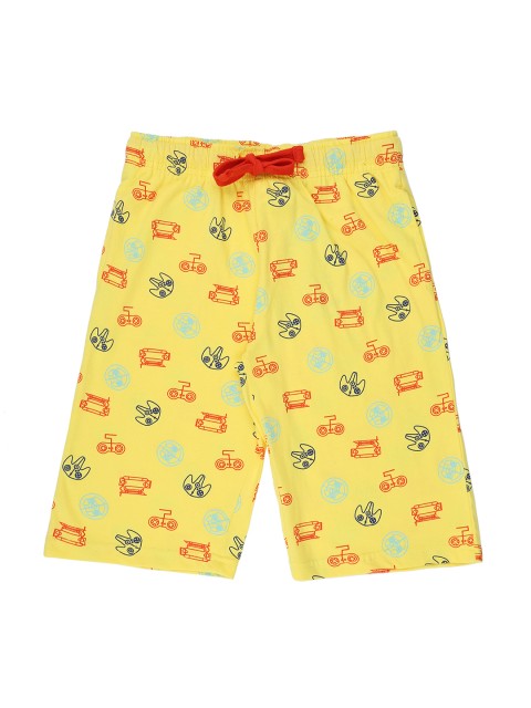 

Pantaloons Junior Boys Yellow Printed Regular Fit Shorts