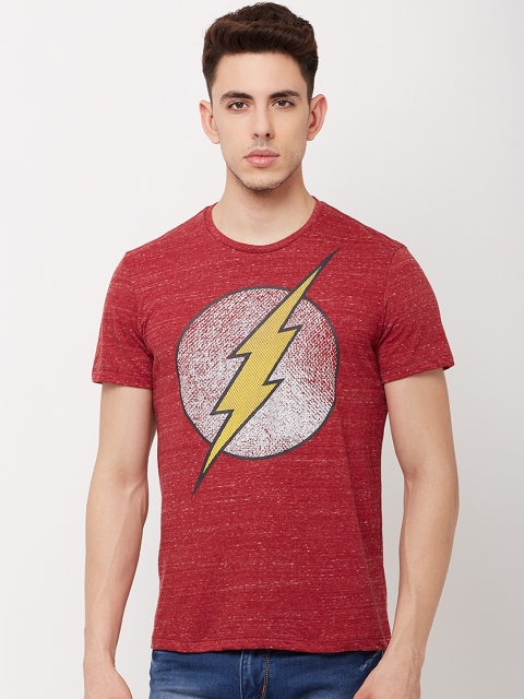 

Free Authority Men Red Flash Printed Round Neck T-Shirt
