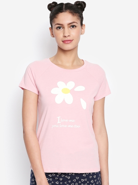 

Dreamz by Pantaloons Women Pink Printed Round Neck T-shirt