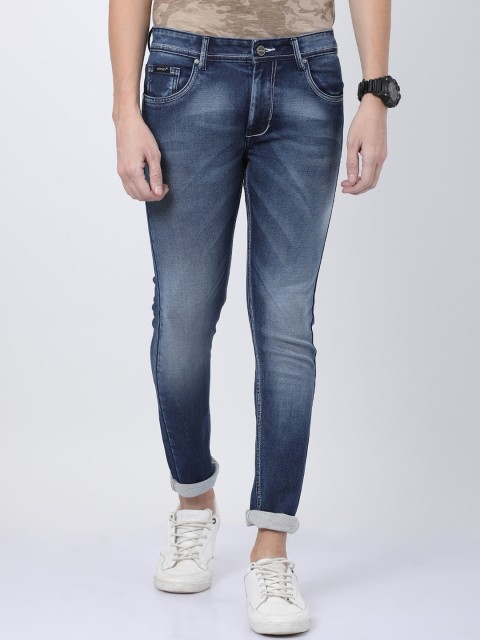 

STATLEY Men Navy Blue Slim Fit Mid-Rise Clean Look Stretchable Jeans