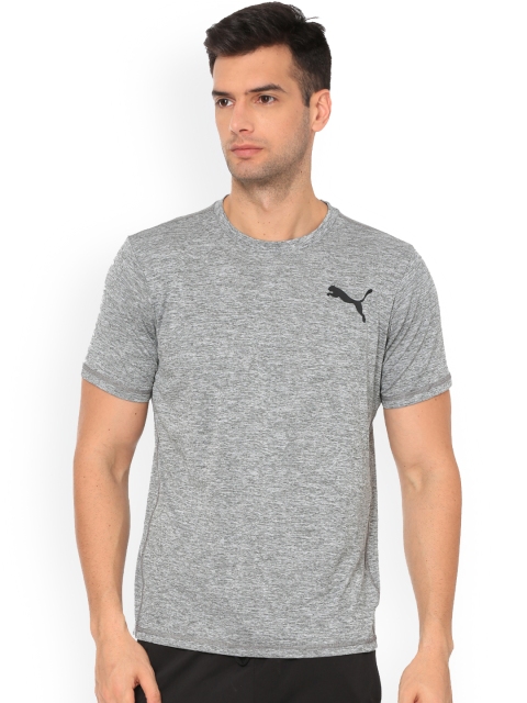 

Puma Men Grey Solid Round Neck STYLE Athletics T-shirt