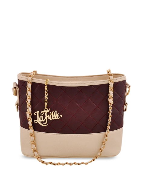 

LaFille Burgundy & Beige Colourblocked Sling Bag