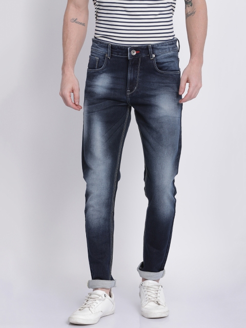 

STATLEY Men Navy Blue Regular Fit High-Rise Clean Look Stretchable Jeans