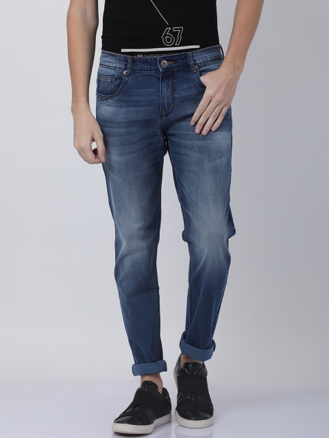 

STATLEY Men Navy Blue Skinny Fit Mid-Rise Clean Look Stretchable Jeans