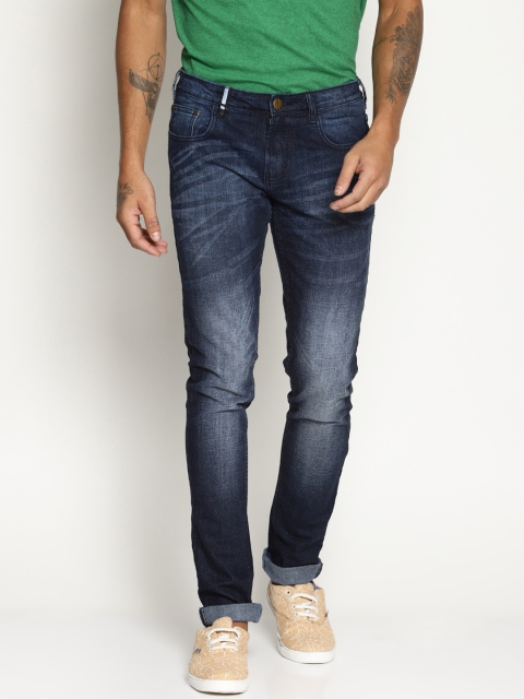 

IMPACKT Men Navy Blue Skinny Fit Mid-Rise Clean Look Stretchable Jeans