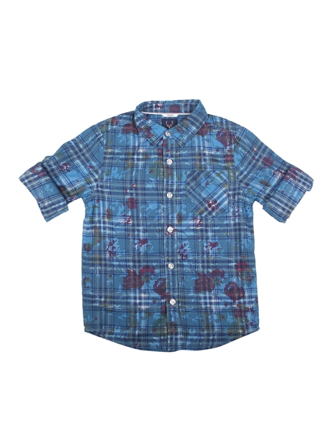 

Allen Solly Junior Boys Blue Regular Fit Checked Casual Shirt