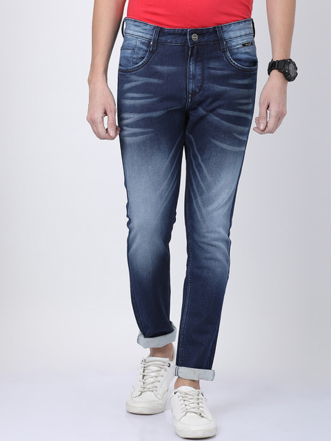 

STATLEY Men Navy Blue Slim Fit Mid-Rise Clean Look Stretchable Jeans