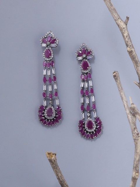 

Voylla Black & White Handcrafted Classic Drop Earrings