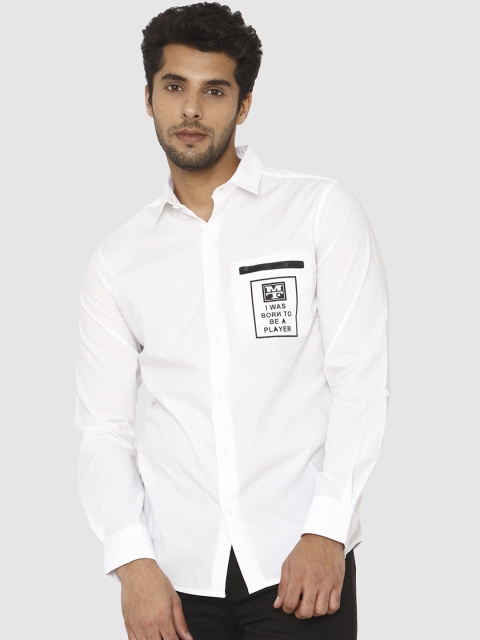 

Mufti Men White Slim Fit Solid Casual Shirt