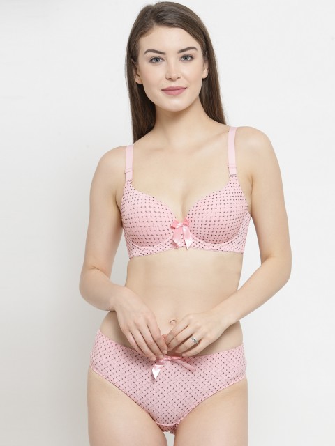 

PrettyCat Women Pink Printed Lingerie Set PC-SET-5166
