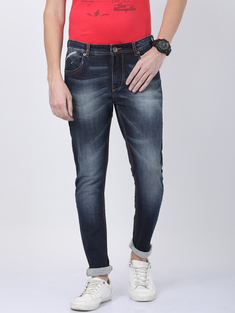 

STATLEY Men Navy Blue Regular Fit High-Rise Clean Look Stretchable Jeans
