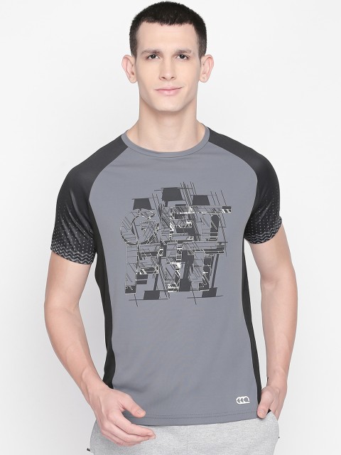 

Ajile by Pantaloons Men Grey & Black Printed Round Neck T-shirt