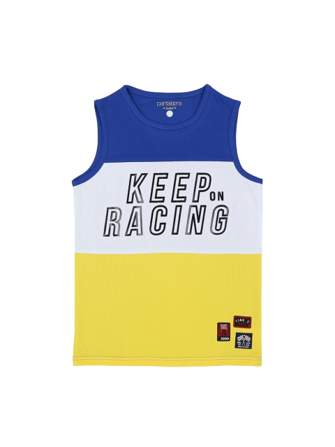 

Pantaloons Junior Boys Blue Colourblocked Round Neck T-shirt
