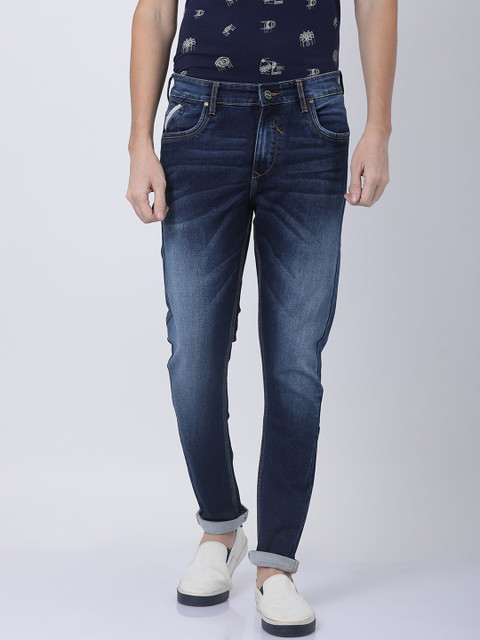 

STATLEY Men Navy Blue Slim Fit Mid-Rise Clean Look Stretchable Jeans