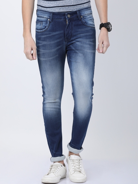 

STATLEY Men Navy Blue Tapered Fit Mid-Rise Clean Look Stretchable Jeans
