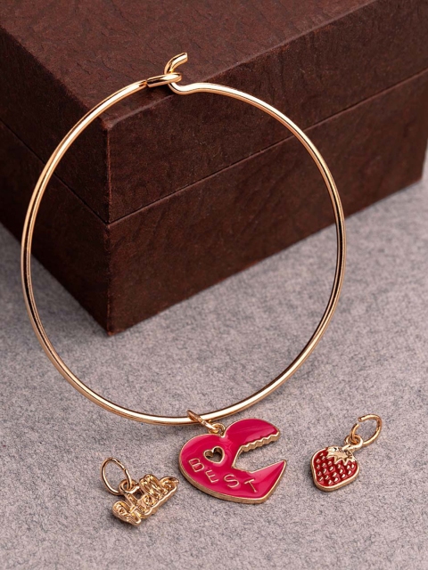 

Voylla Multicoloured Alloy Brass-Plated Handcrafted Charm Bracelet, Gold