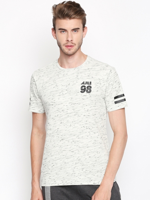 

Ajile by Pantaloons Men Grey Melange Solid Round Neck T-shirt