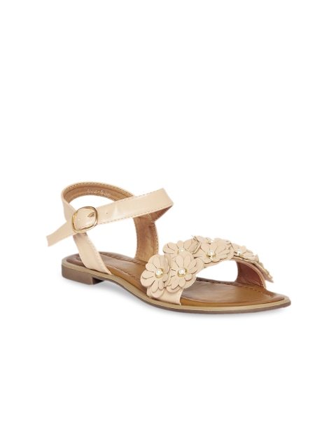 

GIORDANO Women Beige Textured Open Toe Flats