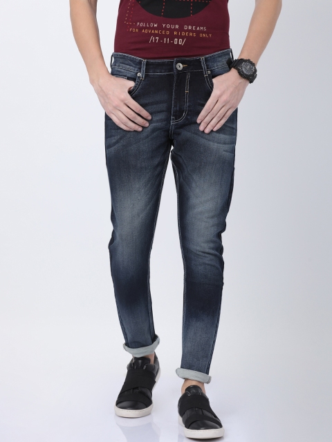 

STATLEY Men Navy Blue Regular Fit High-Rise Clean Look Stretchable Jeans