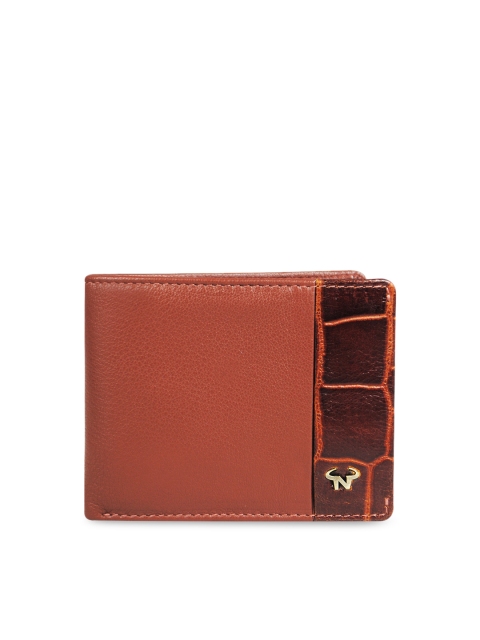 

CALFNERO Men Brown Solid Leather Two Fold Wallet