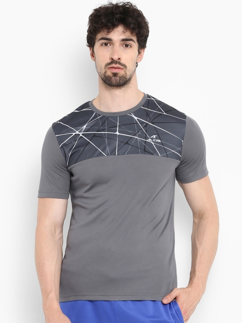 

Alcis Men Grey Printed Round Neck Slim Fit T-shirt