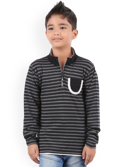 

BodyGlove Boys Black Striped Polo Collar T-shirt
