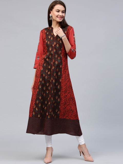 

Jaipur Kurti Women Red Printed A-Line Kurta