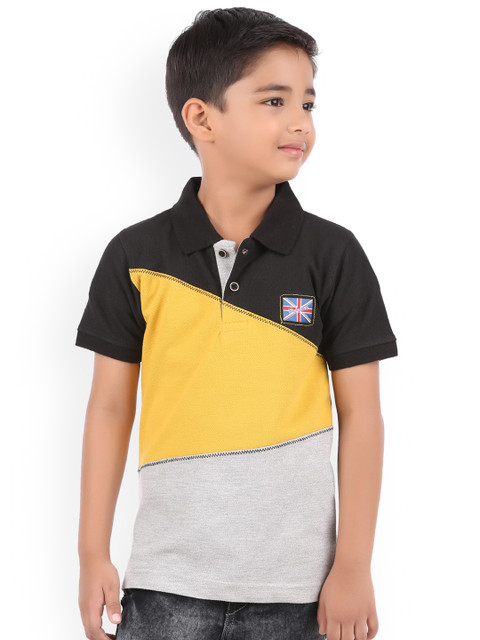 

BodyGlove Boys Yellow Colourblocked Polo Collar T-shirt