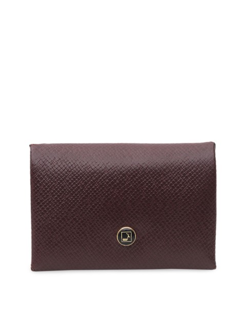 

Da Milano Men Burgundy Leather Textured Card Holder
