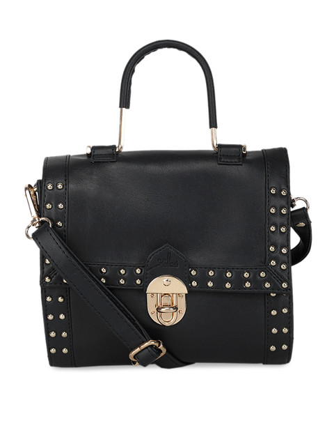 

yelloe Black Embellished Satchel Bag