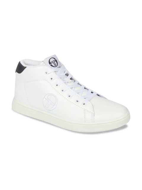 

Sergio Tacchini Men White Solid Synthetic Leather Mid-Top Sneakers