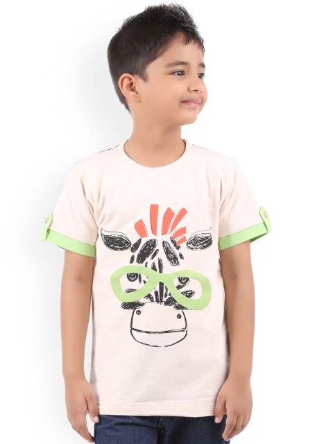 

BodyGlove Boys Off-White Printed Round Neck T-shirt