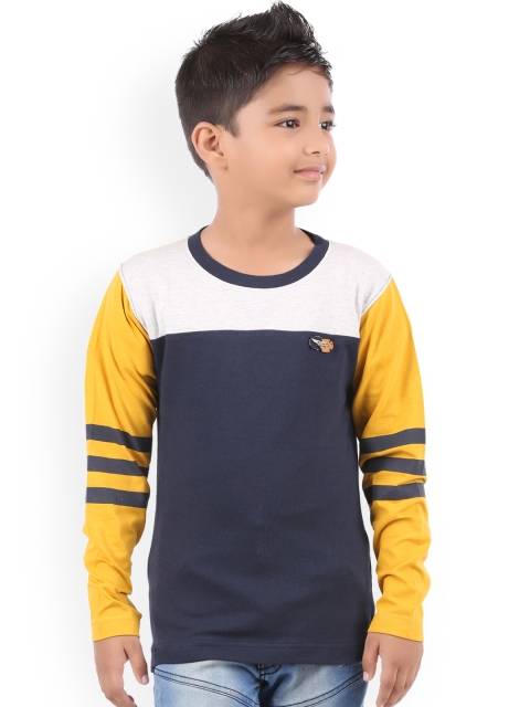 

BodyGlove Boys Yellow Colourblocked Round Neck T-shirt
