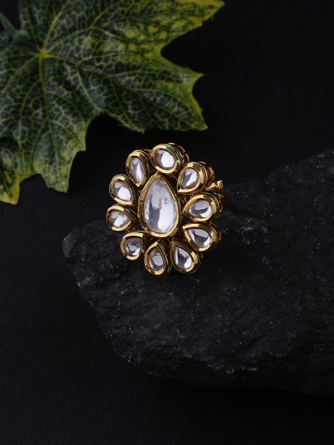 

Voylla Women Gold-Toned Stone-Studded Handcrafted Epitome Ring