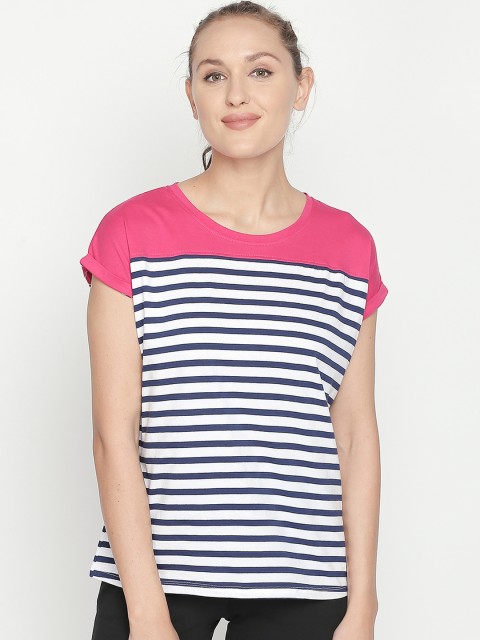 

Ajile by Pantaloons Women Navy Blue Striped Top