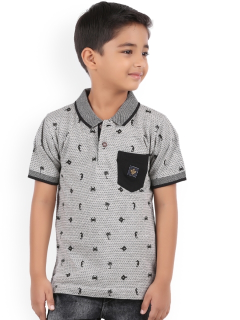 

BodyGlove Boys Grey Printed Polo Collar T-shirt