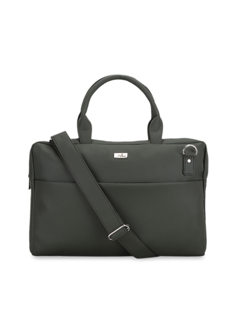 

yelloe Men Green Solid Laptop Bag