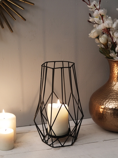 

HOME DECOR INDIA Black Wire Pillar Candle Holder