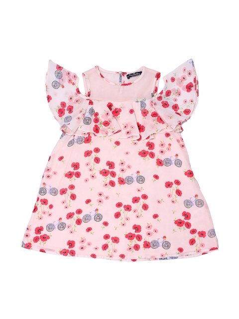 

One Friday Girls Pink Printed A-Line Dress