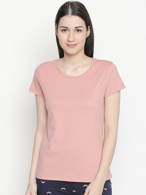 

Dreamz by Pantaloons Women Pink Solid Round Neck T-shirt