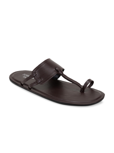 

SCENTRA Men Coffee Brown Leather Comfort Sandals