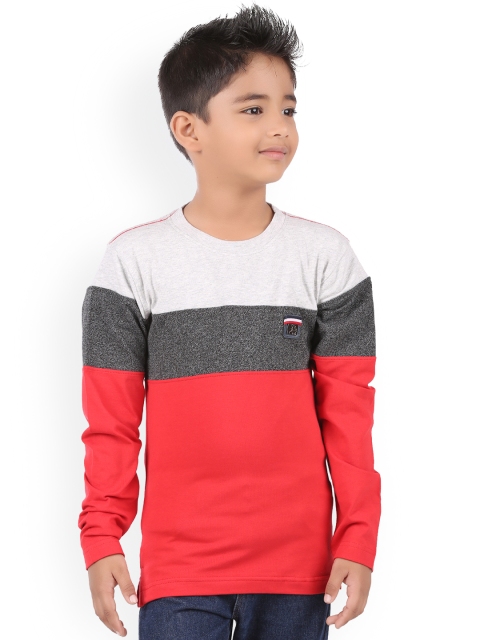 

BodyGlove Boys Red Colourblocked Round Neck Pure Cotton T-shirt