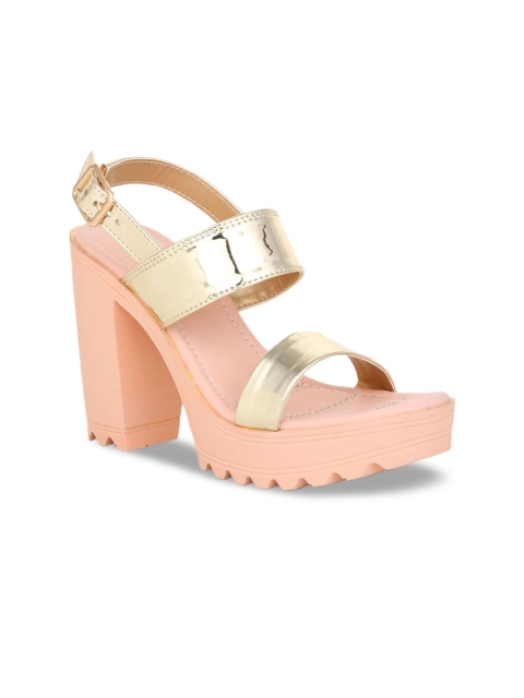 

Bruno Manetti Women Gold-Toned Solid Sandals