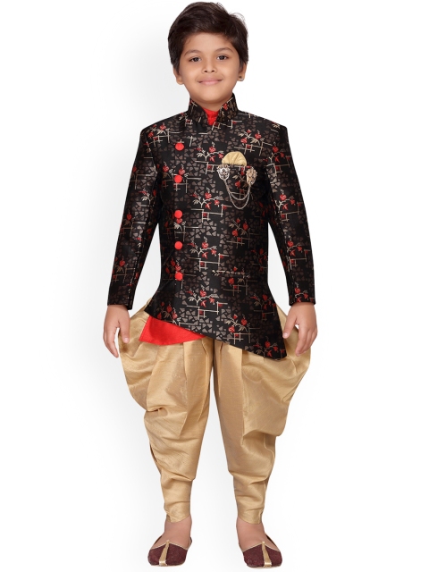 

Aj DEZInES Boys Black Sherwani Set